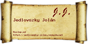 Jedlovszky Jolán névjegykártya