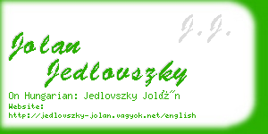 jolan jedlovszky business card